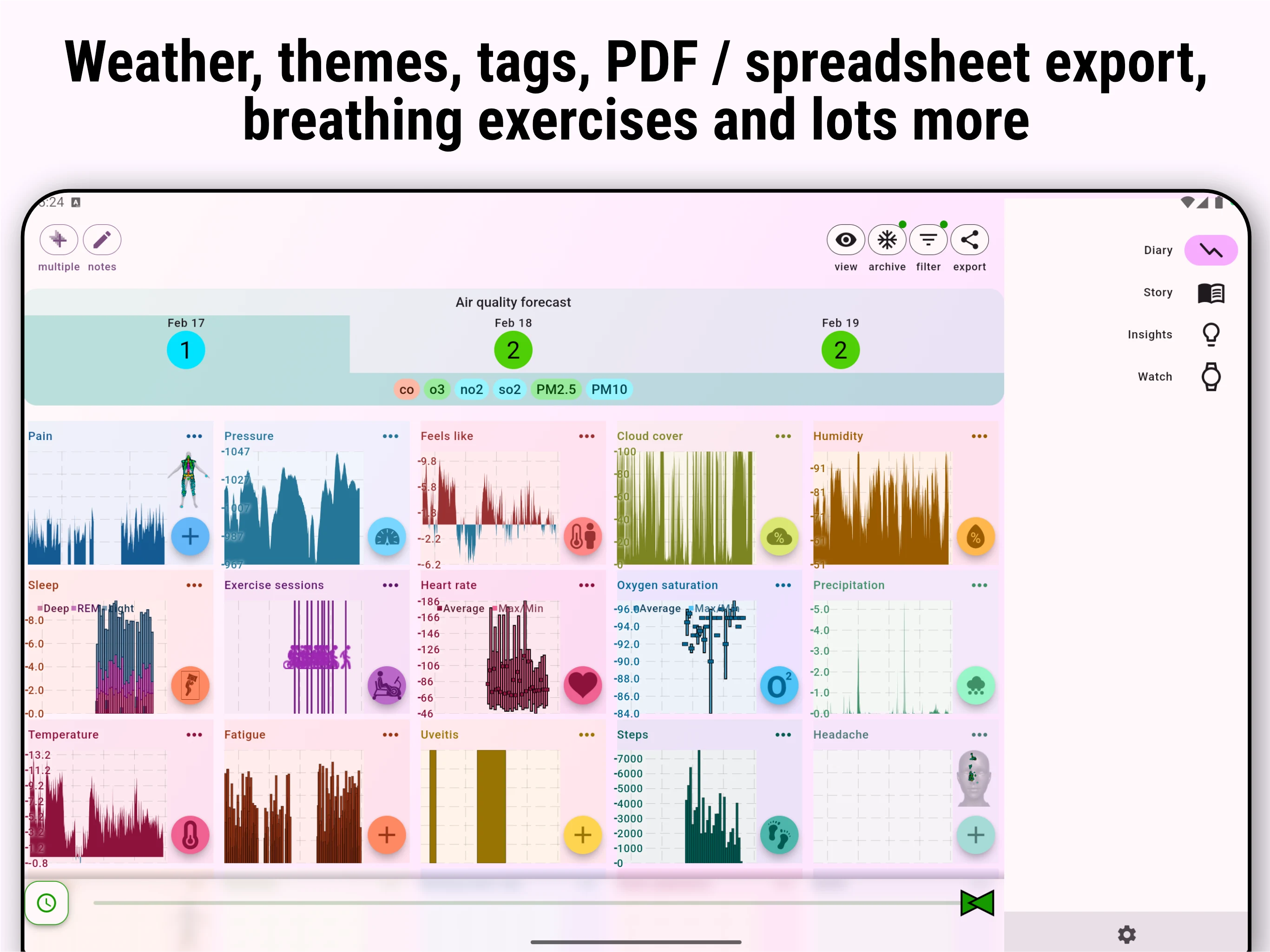 Chronic Insights symptom diary screenshot